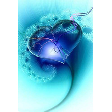 GLymg Diy Алмазная картина 5d алмазная полная дрель вышивка яркие Стразы голубое фрактальное сердце алмазное искусство настенный Декор 2024 - купить недорого
