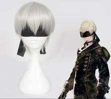 YoRHa No. 9 Model Silver Wig NieR:Automata 9S Cosplay Wig  with Black Eye Patch Cosplay Halloween 2024 - buy cheap