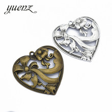 Yucozinhar pingentes antigos em formato de coração, 1 peça, cor prata, para pulseira, colar, acessórios de joias, faça você mesmo a88 2024 - compre barato