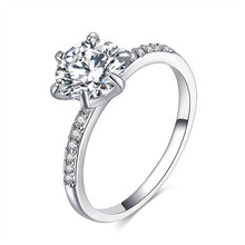 Lamorfah-anel clássico de noivado com 6 garras, zircônio cúbico branco, para mulheres, joias de casamento 2024 - compre barato