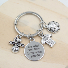 10PCS New Arrival Stainless Steel Key Ring Soccer Ball Keychains I Love Soccer Keychain Sport Keyring Gift for Men Women Jewelry 2024 - buy cheap