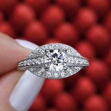 Hainon de lujo mujer niña cristal CZ blanco anillo de piedra de color plateado brillante boda anillos de promesa anillo de compromiso de distribución 2024 - compra barato