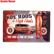 HOD RODS Vintage Embossed Metal Tin Signs Home Bar Garage Pub Decorative Plates High Heels Wall Stickers Retro Art Poster AT004 2024 - buy cheap