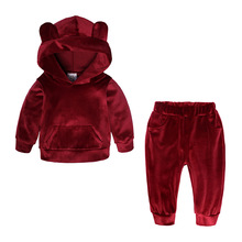 Fashion Children Clothing Sets Spring Autumn Girls Clothes Velvet Hoodies+Pants Kids Boys Sports Suit For Girls Clothing Sets 2024 - buy cheap