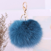 100% Real Fox Fur Pom Pom KeyChain Fox Hair Bulb Bag Car Ornaments Fur Ball Pendant Key Ring Porta Chiavi Key Holder GL5040 2024 - buy cheap