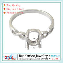 Beadsnice ID27343 semi oval montar ajustes do anel de jóias acessórios diy prata anel oval cut definir para anel de noivado 2024 - compre barato