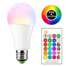 E27 LED Bulb 5W 10W 15W RGB + White 16 Color LED Lamp AC85-265V Changeable RGB Bulb Light With Remote Control + Memory Function 2024 - buy cheap