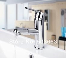 Fashion Wholesale And Retail Chrome Solid Brass Water Power Kitchen Faucet Swivel Spout Pull Out Vessel Sink Mixer MF-504 2024 - buy cheap