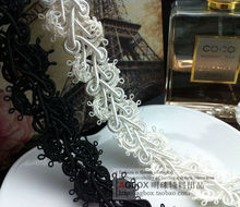 3 Yard /Lot Black white gauze clothes Bride Wedding Clothes Fabric embroidery accessories DIY Lace trim 2cm Wide. 2024 - buy cheap
