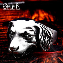 Beier-anillo de acero inoxidable 316L para hombre y mujer, Accesorio clásico de amigos humanos, Golden Retriever, bonito perro, LLBR8-677R de alta calidad 2024 - compra barato