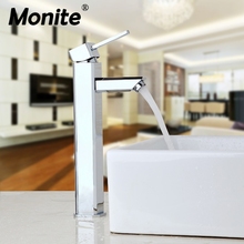 Monite Bathroom Faucet Chrome Finish Countertop Taps Bathroom Basin Sink Faucet Kitchen Hot & Cold Water Mixer Polish 2024 - buy cheap
