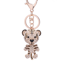 Chaveiro!Rhinestone Tiger Keychain Charm Bag Pendant Keyfobs Novelty Trinket Crystal Key Chain Ring Holder Souvenir Gift R121 2024 - buy cheap