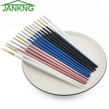 JANKNG-palillo de Sushi de acero inoxidable 23,4, palillo chino de colores, rosa, oro, japonés, coreano, 304 cm, 1 par 2024 - compra barato