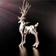 Modern Abstract Metal Deer Statue Ornaments Home Decoration Accessories Gift Geometric Metal Deer Sculpture 2024 - buy cheap