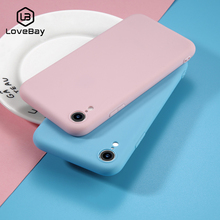Lovebay для iPhone 6 6s 7 8 Plus X XR XS Max 5 5S SE чехол для телефона модный простой однотонный яркий цвет мягкий ТПУ для iPhone X 2024 - купить недорого