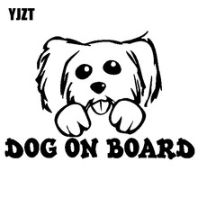 Yjzt adesivo vinil estampa de cachorro à bordo 15cm * 10.2cm, adorável poodle, enfeite de vinil, preto e prata 2024 - compre barato