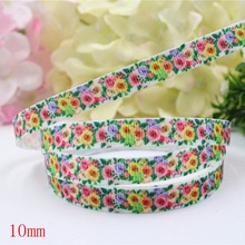 16607-11,(3/8")10mm 10yard/lot Flowers Ribbons Thermal transfer Printed grosgrain Wedding Accessories DIY handmade material 2024 - buy cheap