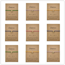 Fashion Jewelry 12 Constellation Zodiac Gemini Lucky Rope Bracelet Bangles For Women Men Birthday Gift 2024 - buy cheap