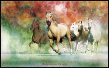 Needlework for embroidery DIY French DMC High Quality - Counted Cross Stitch Kits 14 ct Oil painting - Group Horses Running 2024 - buy cheap