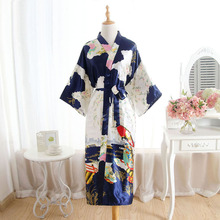 Plus Size Blue Fashion Ladies Summer Sexy Kimono Long Robe Bath Gown Red Women's Rayon Yukata Nightgown Pijama Mujer Mds008 2024 - buy cheap