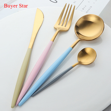 4pcs Gold Dinnerware Stainless Steel Cutlery Set metal Knife Fork spoon kit Western Food serving Table ware for Wedding party 2024 - buy cheap