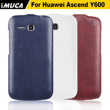 for Huawei ascend Y600 case for huawei y600 cover vintage pu leather flip case cover imuca brand phone cases shell accessories 2024 - buy cheap