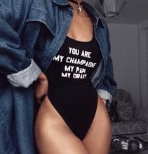 One piece YOU ARE MY CHAMPAGNE MY PAPI MY DRAKE bodysuit high cut Swimwear Women Bodysuit beachwear bathing suit jumpsuit 2024 - buy cheap