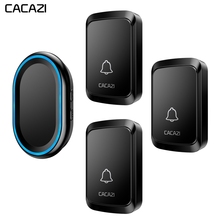 CACAZI Home Wireless Intelligent Doorbell LED night light 300M Remote Waterproof 3 Button 1 Receiver cordless bell US EU UK Plug 2024 - buy cheap