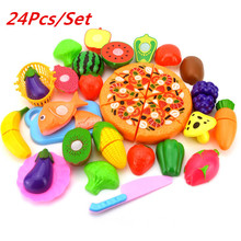 Juguetes de corte de cocina para bebés y niños, Frutas de plástico de bebé, cortes vegetales, juego de simulación, desarrollo temprano, educación, 24 Uds. 2024 - compra barato