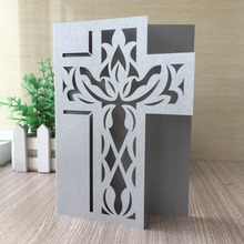 40Pcs Easter Card Cross Pattern Christening&Baptism Wedding Invitations card Greeting Birthday Festival Party Invitation Cards 2024 - buy cheap