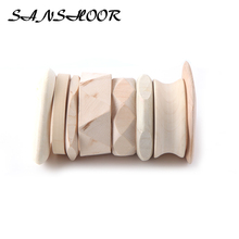 SANSHOOR Mixed 8 Sizes Large Wooden Bangles Natural Wood Bracelets For Women Fit Diy Painting Handmade Jewelry As Gifts 8Pcs 2024 - buy cheap