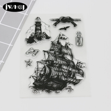 Sello de silicona de Faro de Barco Pirata, sello suave transparente diy para álbum de recortes, tarjetas de regalo hechas a mano, sellos de álbum de fotos 2024 - compra barato