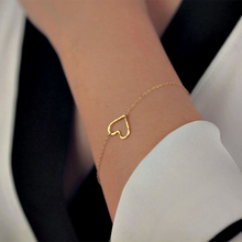 Очаровательные браслеты FLTMRH с сердечками для женщин и девушек, золотистые металлические яркие ювелирные изделия, оптовая продажа 2024 - купить недорого