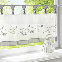 Cortinas curtas bordadas para véu dormitorio cortinas de tule para sala de estar cortinas para decoração da casa 2024 - compre barato