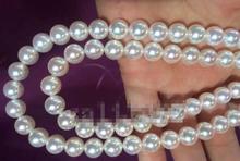Envío Gratis bonito AAA + 9-10mm redondo blanco Mar del Sur collar de perlas 2024 - compra barato