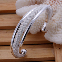 Direta da fábrica alta qualidade cor de prata joias fashion nobre elegante simples braceletes de malha hipotenusos femininos b019 2024 - compre barato