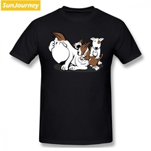 Bull Terrier Puppies Dog Men T Shirt Hipster Streetwear 4XL 5XL 6XL Cotton Short Sleeve Men's Clothes 2024 - buy cheap