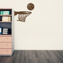 Basketball Sports Ball And Rim Net For Fans Wall Stickers Vinyl Boy Room Decal Home Decor Bedroom Removable Wallpaper Mural Z830 2024 - buy cheap