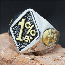 Размер 8-15 Золотое 1% байкерское кольцо с черепом 316L из нержавеющей стали для мужчин и мальчиков крутое кольцо с призрачным черепом 1% 2024 - купить недорого