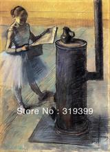 Reproducción de pintura al óleo sobre lienzo de lino, bailarina en reposo de Eddie degas, Envío Gratis por DHL, hecho a mano, calidad de museo 2024 - compra barato