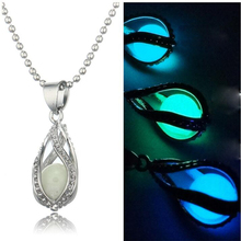 ERLUER-Colgante luminoso con perlas que brillan en la oscuridad, collar en espiral ahuecado, colgante, regalo de Navidad y Halloween para mujer 2024 - compra barato