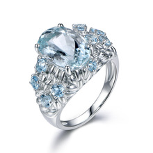 Hainon Высокое качество обручальные кольца с фианитом Роскошные небесно-голубые ювелирные изделия обручальное кольцо для женщин распределение 2024 - купить недорого
