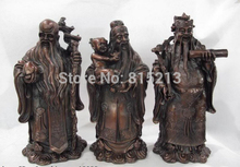 Набор статуй Будды bi00912, китайская Медь Бронза, Fu Lu Shou, бессмертный Бог, фукурокуджу 2024 - купить недорого