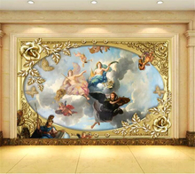 Wellyu papel de parede personalizado 3d, murais fotográficos royal classic europeu quadra óleo pintura em 3d tv de fundo 2024 - compre barato