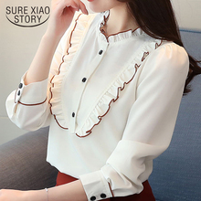 spring 2021 new Fashion women's fungus stand collar long-sleeved chiffon blouse loose Professional woman's blouse tops 2049 50 2024 - buy cheap