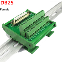 DB25 D Sub 25 Pin conectores macho/hembra bloque terminal Placa de adaptador de carril DIN 2024 - compra barato