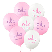 10 balões unicórnio unicórnio em látex, suprimentos para festa de aniversário, chá de bebê em decorações para festa diy J 2024 - compre barato