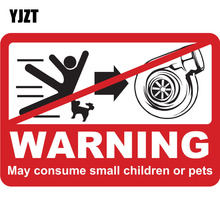 YJZT 8.8*6.2cm Cartoon TURBO WARNING Retro-reflective Fashion Decals Car Sticker C1-8134 2024 - buy cheap