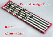 Broca de metal extra longa, frete grátis, 10 peças, 4.0mm-8.0mm, de alta velocidade, 2024 - compre barato