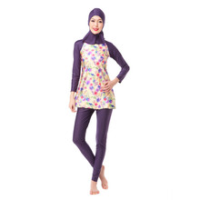 2022 Women Long Sleeve Muslim Swimwear Swimsuit Islamic Hijab Islam Burkinis Wear Bathing Modest Floral Print Full Cover 2024 - buy cheap